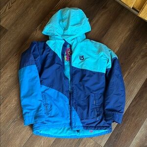 Burton Blue Raincoat with Hood and Water-Resistant Fabric